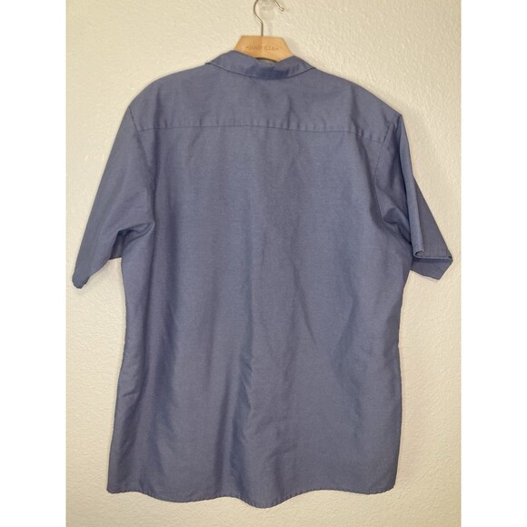Red Kap Work Uniform Shirt XL Blue Short Sleeve Front Pockets Industrial - Picture 4 of 5